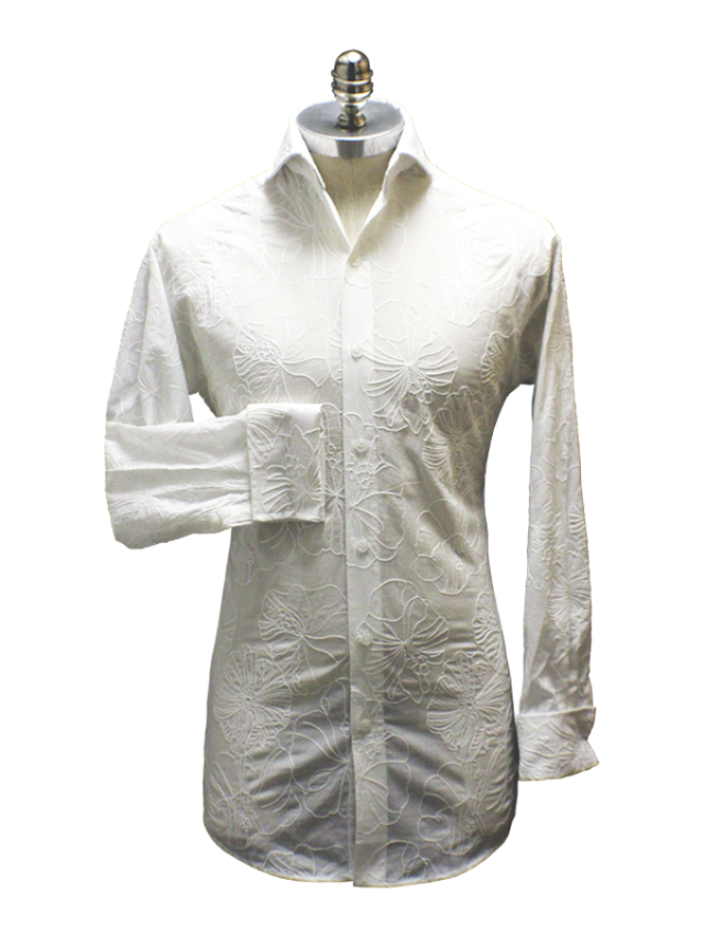 White Embroidered